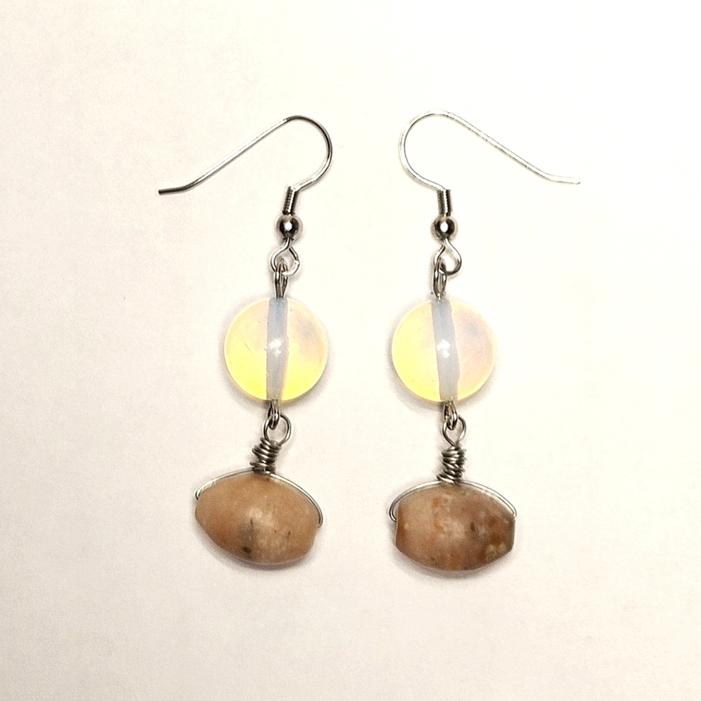Opalite and Stone Beaded Earrings